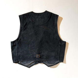 90's ARIZONA "SWITCHING" コーデュロイ×デニム ベスト (ブラック)