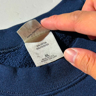 90's "made in USA" M.J.SOFFE "NAVY" プリント スウェット シャツ