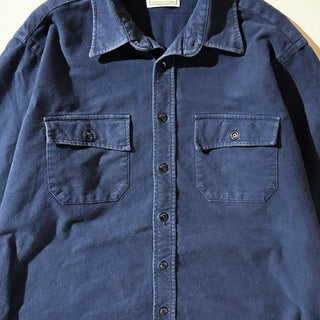 90's "made in USA" L.L.Bean シャモア L/Sシャツ(ネイビー)