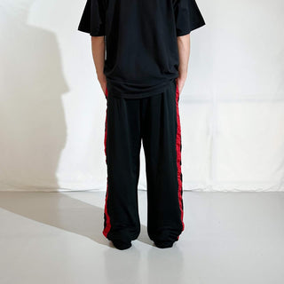 00's "made in USA" NIKE ブラック×レッド ドローコード ワイド トラック パンツ