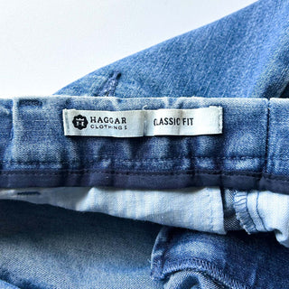 00's HAGGAR "classic fit" センタープレス デニム スラックス