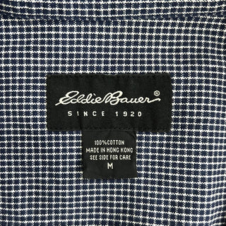 00's Eddie Bauer オックスフォード チェック ボタンダウン L/Sシャツ(ブルー)