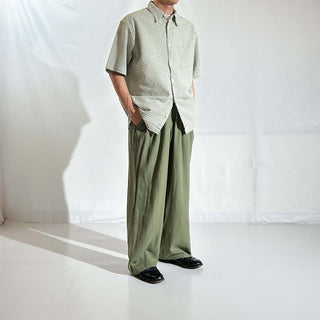 00's OLD NAVY リネン×レーヨン ワイド イージー パンツ (オリーブ)