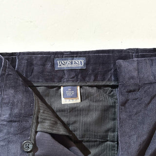 90's～ "deadstock" LANDS' END ２タック コーデュロイ パンツ (NAVY 32×30)