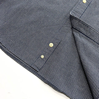 00's Eddie Bauer オックスフォード チェック ボタンダウン L/Sシャツ(ブルー)