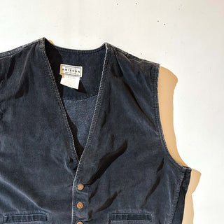 90's ARIZONA "SWITCHING" コーデュロイ×デニム ベスト (ブラック)