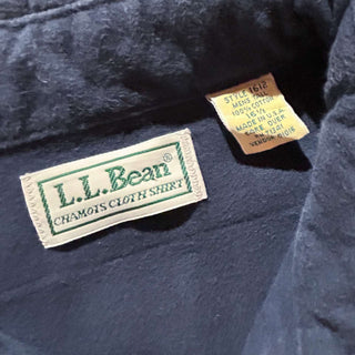 90's "made in USA" L.L.Bean シャモア L/Sシャツ(ネイビー)