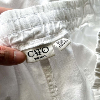 00's CATO リネン×レーヨン ドローコード ワイド イージー パンツ