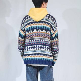 80's～ ETCHINGS 総柄 デザイン ニット