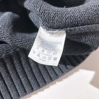 00's LANDS' END 無地 ドリフター ニット セーター (ダークグレー)