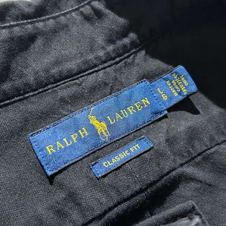 00's RALPH LAUREN "classic fit" ブラック ボタンダウン L/Sシャツ