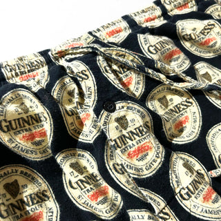 00's Guinness 総柄 ドローコード ワイド パジャマ パンツ