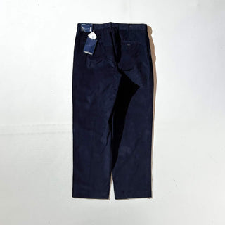 90's～ "deadstock" LANDS' END ２タック コーデュロイ パンツ (NAVY 32×30)