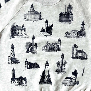 80's～90's "made in USA" JERZEES "MICHIGAN RAG" 総柄 スウェット シャツ