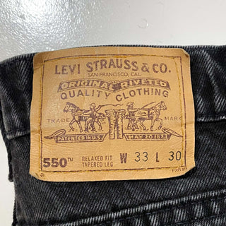 90's "made in USA" LEVI'S 550 ブラック デニム パンツ (33×30)