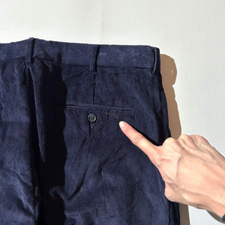 90's～ "deadstock" LANDS' END ２タック コーデュロイ パンツ (NAVY 32×30)