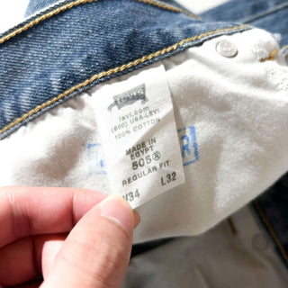 00's LEVI'S 505 "REGULAR FIT irregular" ストレート デニム パンツ(34×32)