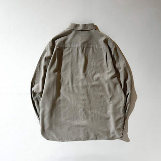 90's～00's レーヨン×ポリエステル チェック "比翼ボタンダウン" L/Sシャツ