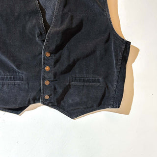 90's ARIZONA "SWITCHING" コーデュロイ×デニム ベスト (ブラック)