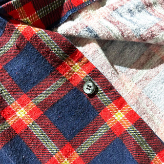 90's Dickies レッド×ネイビー チェック L/Sネルシャツ