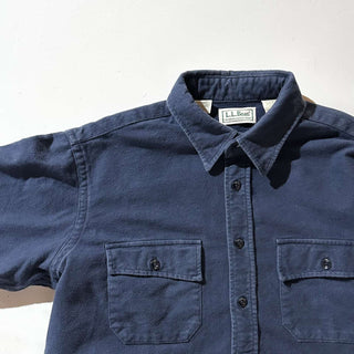 90's "made in USA" L.L.Bean シャモア L/Sシャツ(ネイビー)