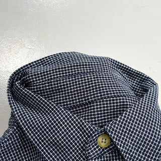 00's Eddie Bauer オックスフォード チェック ボタンダウン L/Sシャツ(ブルー)