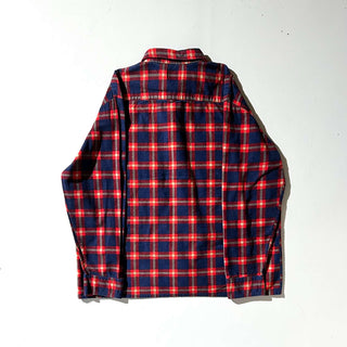 90's Dickies レッド×ネイビー チェック L/Sネルシャツ