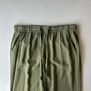 00's OLD NAVY リネン×レーヨン ワイド イージー パンツ (オリーブ)