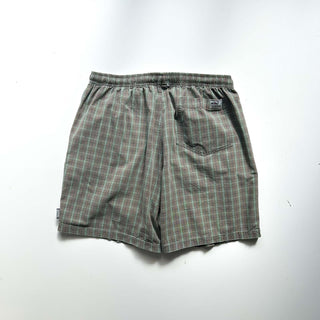 00's Quiksilver ドローコード チェック ワイド ショーツ