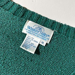 90's Winter Silks シルク Vネック ニット セーター