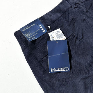90's～ "deadstock" LANDS' END ２タック コーデュロイ パンツ (NAVY 32×30)