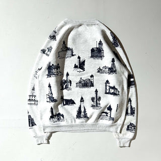 80's～90's "made in USA" JERZEES "MICHIGAN RAG" 総柄 スウェット シャツ