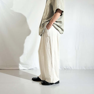 00's OLD NAVY リネン×レーヨン ドローコード イージー パンツ(ベージュ)