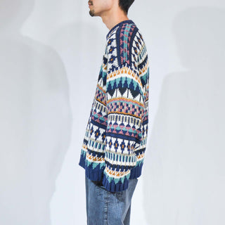 80's～ ETCHINGS 総柄 デザイン ニット