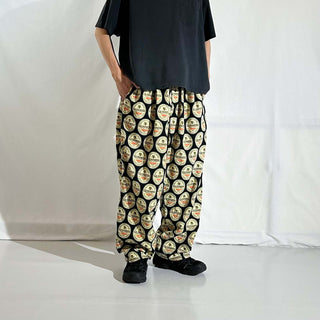 00's Guinness 総柄 ドローコード ワイド パジャマ パンツ