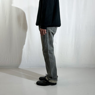 00's LEVI'S 501 "内股シングル" irregular イレギュラー品 ストレート 先染めブラック デニム パンツ