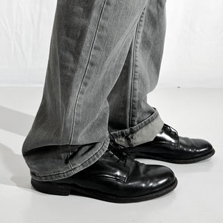 00's LEVI'S 501 "内股シングル" irregular イレギュラー品 ストレート 先染めブラック デニム パンツ