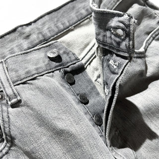 00's LEVI'S 501 "内股シングル" irregular イレギュラー品 ストレート 先染めブラック デニム パンツ