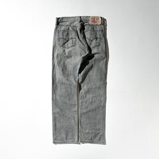 00's LEVI'S 501 "内股シングル" irregular イレギュラー品 ストレート 先染めブラック デニム パンツ