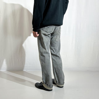 00's LEVI'S 501 "内股シングル" irregular イレギュラー品 ストレート 先染めブラック デニム パンツ