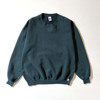 90's "made in USA" Russell ダークグリーン 無地 スウェット シャツ