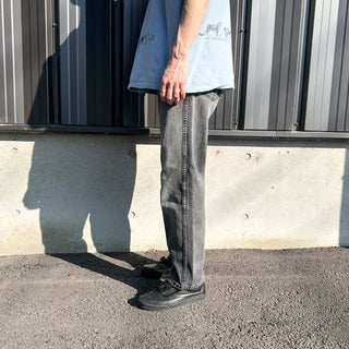 00's RUSTLER ストレート "フェード グレー" ブラック デニム パンツ(34×30)