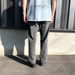 00's RUSTLER ストレート "フェード グレー" ブラック デニム パンツ(34×30)