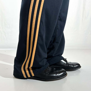 00's adidas ブラック×オレンジ ドローコード トラック パンツ