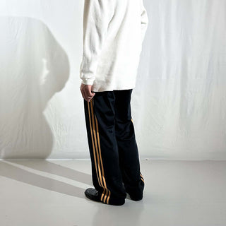00's adidas ブラック×オレンジ ドローコード トラック パンツ