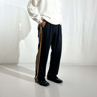 00's adidas ブラック×オレンジ ドローコード トラック パンツ
