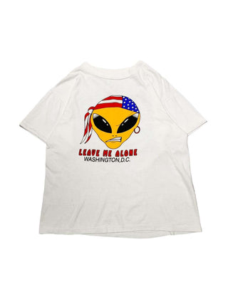 90's "LEAVE ME ALONE" 宇宙人プリント Tシャツ