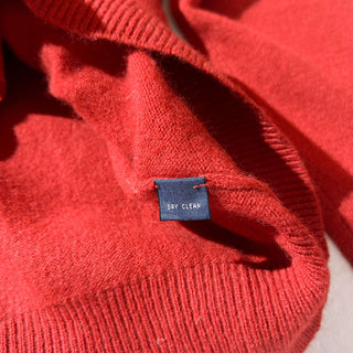 Ralph Lauren "ITALIAN YARN LAMBS WOOL" Vネック ニット セーター(オレンジレッド)