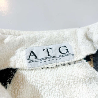 90's "made in CANADA" ALL TERRAIN GEAR 3Dニット 切替 表起毛 ハーフジップ スウェットシャツ