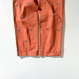 90's～ NORTHSHORE オレンジ 総柄 リボン コットン チノ パンツ